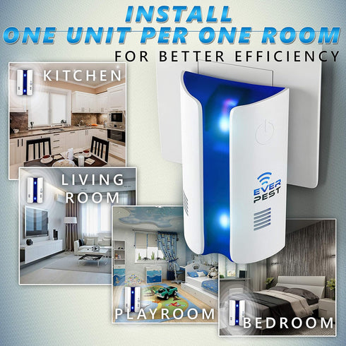 Ultrasonic Pest Control Repeller Plug-in, Electronic Insect Defender for Indoor Roach, Bed Bug, Mouse, Mosquito