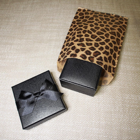 CuteBox Leopard/Cheetah Flat Paper Gift Bags, 100 pcs (5" x 7") for Merchandise, Crafts, and Party Favors