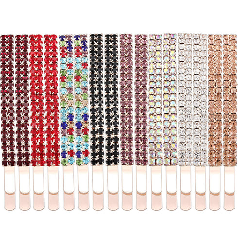 Yaomiao 16 Pieces Rhinestone Bobby Pins, Double Row Decorative Hair Clips for Women Bridal Wedding Accessories (Style A)