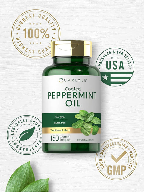 Carlyle Peppermint Oil Capsules, 150 Softgels with Rosemary and Thyme