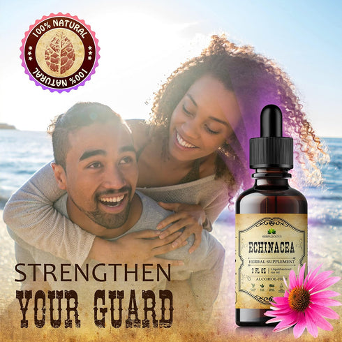 Echinacea Supplement Liquid Drops - Natural Root Extract, Antioxidant Rich for Immune Function Support, Vegan, 2 Fl. Oz.