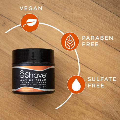 Shaving Cream for Men, Orange Sandalwood, Prevents Shaving Irritation, Generates Rich Lather for Smoothest Shave