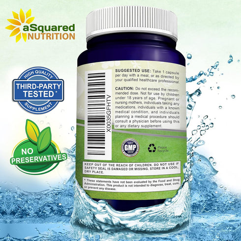 aSquared Nutrition Apigenin 50mg & L-Theanine 200mg - 120 Capsules for Sleep and Relaxation