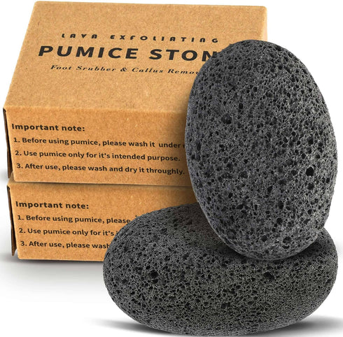 Maryton Natural Pumice Stone for Feet - Lava Foot Exfoliator Scrubber, Dead Skin Corn Callus Remover (2 Count)