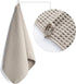 POLYTE Microfiber Lint Free Hand Towel, 4 Pack, 16 x 30 in, Beige Waffle Weave