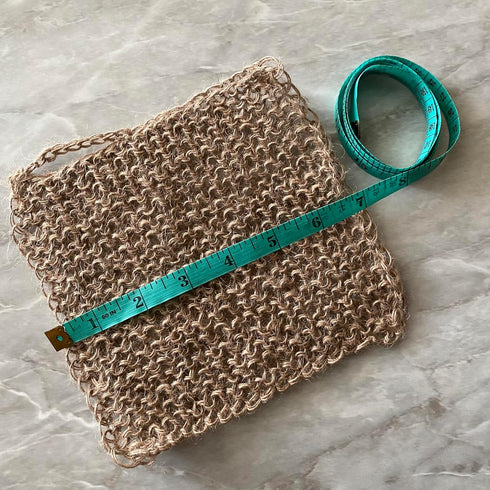 LarisaKnits Pack 3 Eco-Friendly Hand-Knitted Hemp Dish Rags of Reusable Zero Waste Beige Natural Kitchen Cleaning