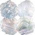 SHOWER BOUQUET XL Soft-Pastel-Colors Loofah-Bath-Sponge 4-Pack, Extra-Large 75g Mesh Luffa Set for Exfoliating