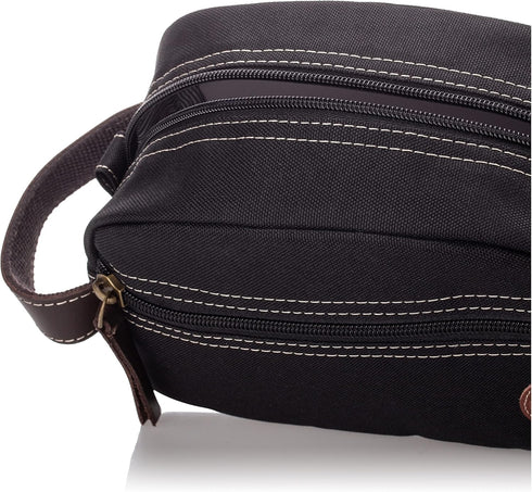 Timberland Men's Toiletry Bag - Canvas Travel Kit Organizer, Black, One Size