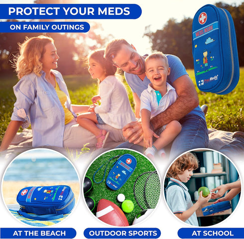 PracMedic Bags Epipen Case, Insulated Medical Case for Kids, Holds Epi Pen, Inhaler, Blue