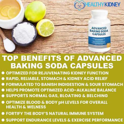 Immune, Advanced Baking Soda Capsules: Organic Use Aluminum Free Baking Soda w/Superfoods to Support Kidneys, Stomach