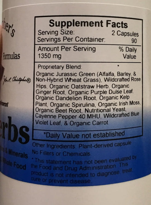 Vitalerbs, Christopher's Original Formulas, Nutrient-Rich Herbal Supplement, 180 Veg Caps