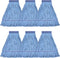 Matthew Cleaning Heavy Duty Mop Head Replacement, Blue Cotton Looped End String Head Refill, Pack of 6