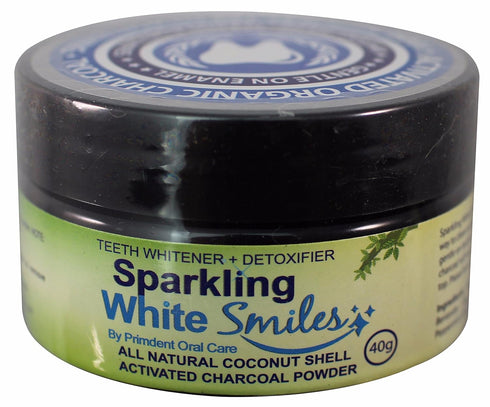 Sparkling White Smiles Activated Charcoal Powder for Natural Teeth Whitening, Cleaning and Detoxifying - Coconut Shell