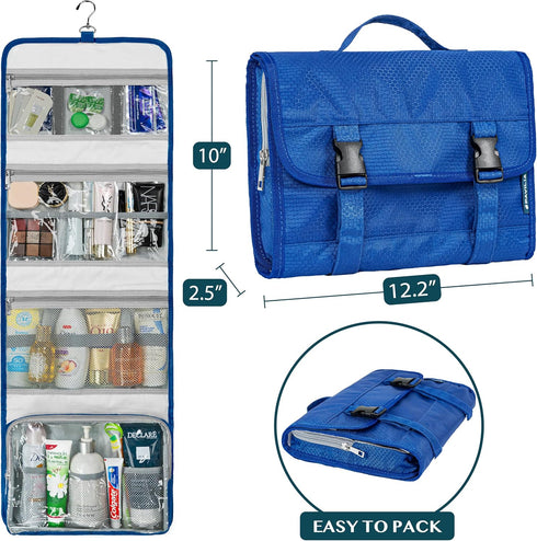 PAVILIA Extra Large Capacity Travel Hanging Toiletry Bag for Women and Men, Waterproof Cosmetic Storage Organizer Case