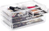 Masirs Clear Cosmetic Storage Organizer, Elegant Makeup & Jewelry Sorter for Vanity, Bathroom Counter, Transparent