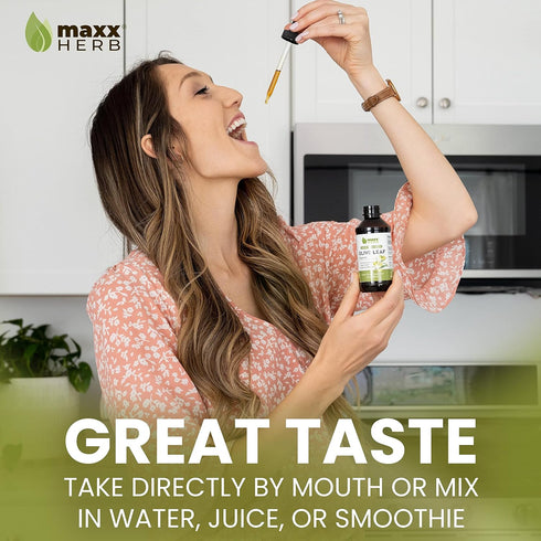 Immune 4 Oz (60 Maxx Herb Olive Leaf Extract Max Strength Oleuropein Liquid Absorbs Better Than Capsules or Tea