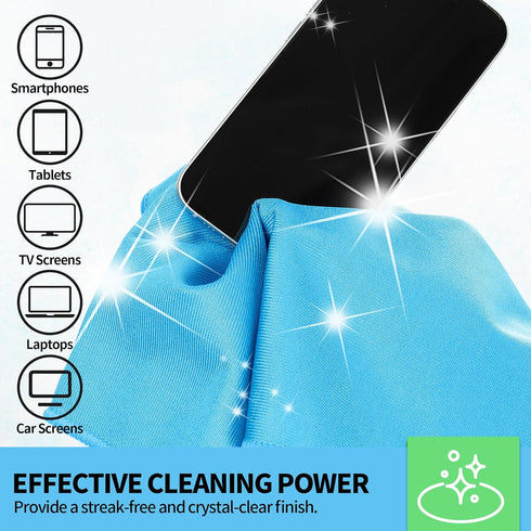Microfiber Cleaning Cloth, 12 Pack Lint-Free Dust Polishing Rags for Windows, Stainless Steel, Eyeglasses, 12"