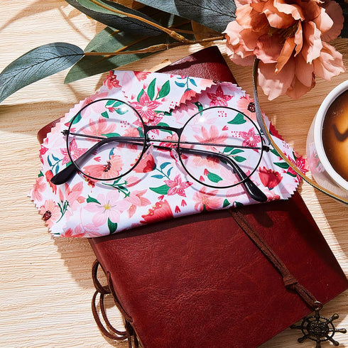 Weewooday 18 Pack 6 6 Inches(Floral) Glasses Cleaning Cloth Cute Llama Cactus Design Microfiber Cleaning Cloths