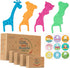 Biodegradable Kids Flossers - 200 Pack, Natural Fluoride Free Organic Animal Dental Floss Picks for Kids (Mild Orange)