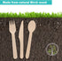 (500 Count) 100% Compostable Wooden Cutlery Set - 200 Wood Spoons, 200 Forks, 100 Knives, Eco-Friendly Disposable