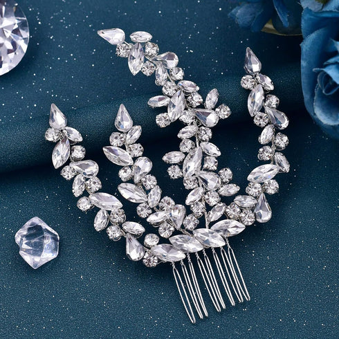 Sparkling Rhinestone Wedding Comb, Bridal Headpiece Hair Accessories for Brides