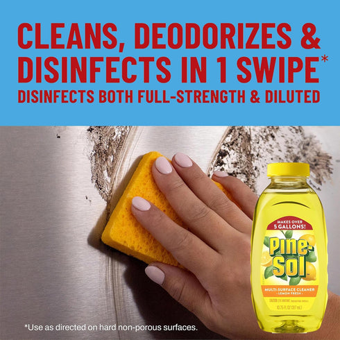 Pine-Sol 6 Pack, 5 10.75 oz. Multi Surface Cleaner, Concentrated Multi Purpose Cleaner and Degreaser for Kitchen