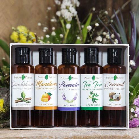 Set, Massage Oil for Massage Therapy Relaxing Massage Oil Pure Essential Oils for Skin Care, Jojoba, Sweet Almond