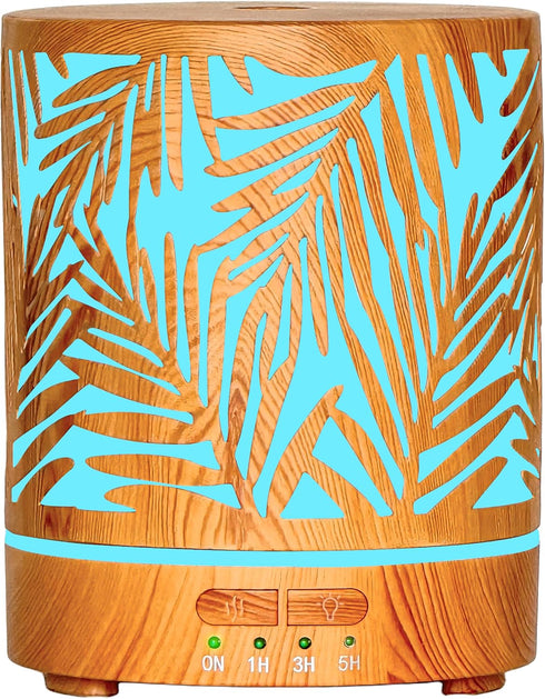 Essential Oil Diffuser Metal Aromatherapy Oil Diffusers for Large Room,Water Plants Pattern