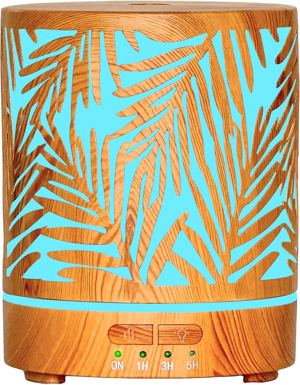 Essential Oil Diffuser Metal Aromatherapy Oil Diffusers for Large Room,Water Plants Pattern