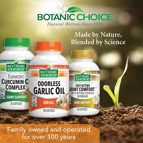 Immune 180 Botanic Choice Odorless Garlic Oil Softgels - Antioxidant Cholesterol and Support Supplement for Adults