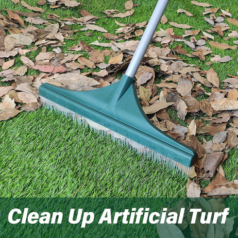 Artificial Turf Rake Carpet Rake, SOYUS Grass Broom Hand Rake with Adjustable Handle, Steel 32 to 52 Inches