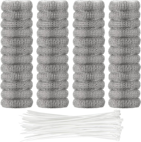 48 Pieces Lint Traps for Washing Machine, Stainless Steel Lint Snare Traps with 48 Pcs Cable Tie