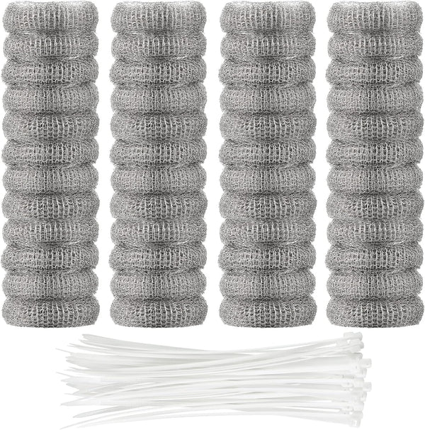 48 Pieces Lint Traps for Washing Machine, Stainless Steel Lint Snare Traps with 48 Pcs Cable Tie