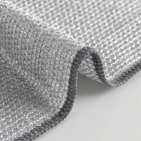 Ohraina (3 Pack) Non-Scratch Scrubbing Wire Dishwashing Rags, Double Stainless Steel Scrubber, Steel Wire Dish Towel