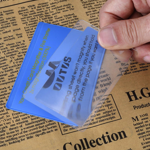 Outus 4 Pack Wallet Magnifier Card - Plastic Pocket Credit Card Size Magnifying Glass for Wallet