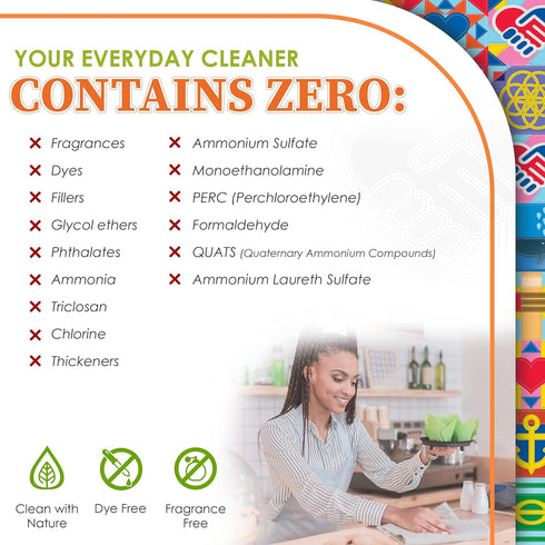 Everyday Cleaner - All Purpose Natural Spray, Household Cleaning Supplies - 16oz Empty Bottle, 2 Refills (3 oz each)