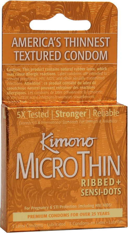 Mayer Laboratories Kimono Textured Condom - 3 Condoms