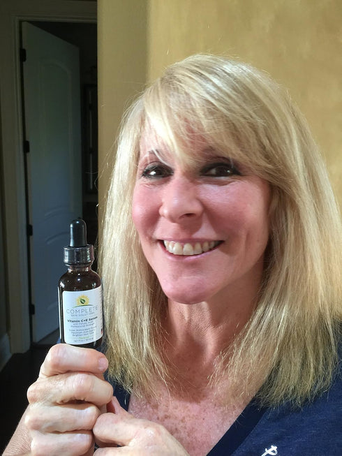Natural Vitamin C E Serum with Ferulic and Hyaluronic Acid, 1 oz