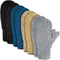 4 Pair Microfiber Dusting Mittens, Reusable Women Cleaning Mittens with Thumb for Kitchen, Black, Dark Blue, Khaki, Gray
