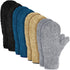 4 Pair Microfiber Dusting Mittens, Reusable Women Cleaning Mittens with Thumb for Kitchen, Black, Dark Blue, Khaki, Gray