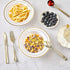N9R 30 Pack Disposable Soup Bowls, 12 Oz Fancy Plastic Bowls with Gold Rim for Parties, Weddings, Everyday Use