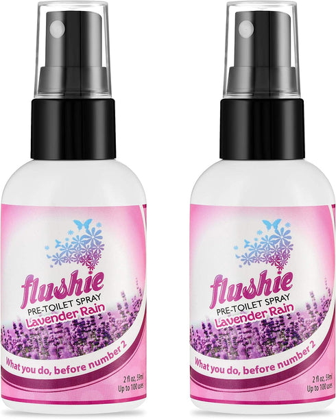 Flushie 2oz Pre-Toilet Spray for Poop, Travel Size Toiletries Bathroom Spray, 2 Pack