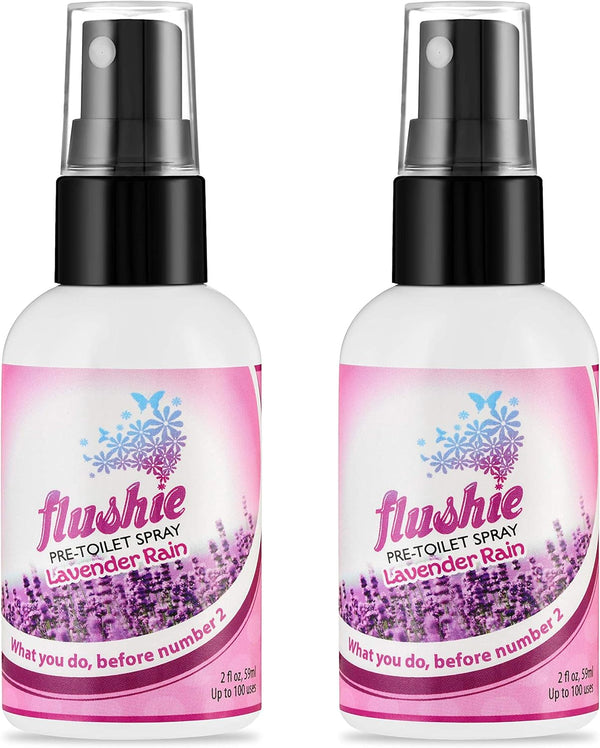 Flushie 2oz Pre-Toilet Spray for Poop, Travel Size Toiletries Bathroom Spray, 2 Pack