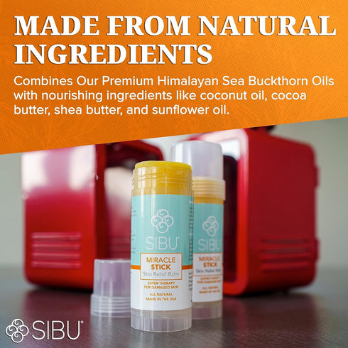sibu Miracle Stick, Premium Himalayan Sea Buckthorn - Great for Dry Skin, Bug Bites, 1-Year Supply