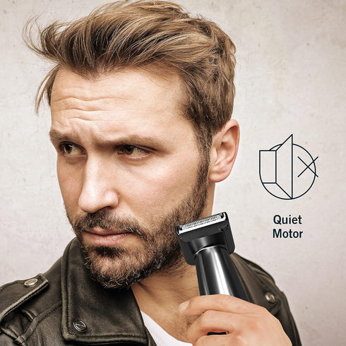 Perry Ellis Rechargeable Ear and Nose Hair Trimmer for Men, 3 Detachable Heads for Beard, Eyebrow, Nose, Ear Grooming