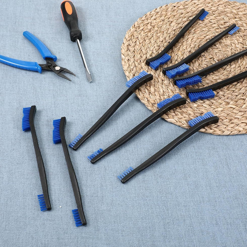 WY LIGHTING LEVEL 9Pcs Set Double-Ended Cleaning Brushes Nylon All Purpose Clean Brush Small Detailing Crevice Brush