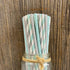 Outside the Box Papers Light Blue and Silver Stripe and Chevron Paper Straws, 7.75 Inches, 100 Pack