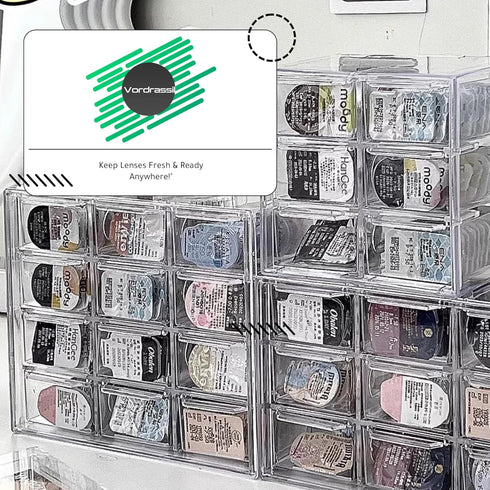 P-120 (12-Grid). daily contact lens organizer, Disposable Contact Lens Dispenser, Cute storage Box for All Brands Daily