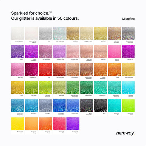 Hemway Premium Ultra Sparkle Glitter, Multi Purpose Metallic Flake for Arts Crafts, Nails, Cosmetics, Black