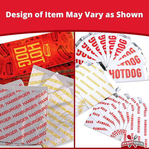 Retro 30 Combo Pack Grease-Proof Food Wrapper, 10 Each Hamburger, Cheeseburger, Hot Dog Bags